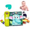 WANSAIS Baby Books Toys, Ocean Pals Touch and Feel Music Cloth Book for Infant Baby 6-12-18 Months, Early Learning Education Shower Easter Gifts for Boys Girls (Animal Pals)