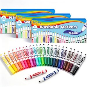 Washable Markers Bulk (72 Count, 3 Box), Broad Line Markers for Kids with Conical Tip, Assorted Colors, Drawing Essentials for School Classroom, Student Must Have for Coloring Book, Art Craft Supplies