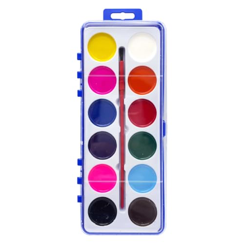 Watercolor Paint Set 36 Pack, 12 Colors Washable Watercolor Paint Bulk, Water Color Paint with Brushes,Ideal for Party Favors, Back to School Supplies, Art Activities & Classroom Prizes