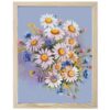 Watercolor Spring Flowers Diamond Painting Kits for Adults Beginners 12x16 Inch, White Daisy Purple Plants 5D Full Round Drill DIY Diamond Art Kit with Wooden Frame for Women Home Wall Decor Gift