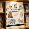 Watercolor Workbook - Watercolor Practice Book for Beginners,14 Pre-Drawn Sketches with Step-by-Step Instructions, Coloring Books for Adults, Exploration Gift for Adults Teens (Animal)