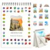 Watercolor Workbook & Water Coloring Book, 13 Pages Scenic Architecture Theme