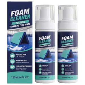 Waterless Gymnastics Mat Foam Cleaner, Powerful Foam Gym Mat Cleaner Spray for Exercise, Pilates or Workout Mats, Long Lasting Freshness & Quick Dry (2Pack, One Size)