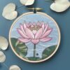 Water Lily Cross Stitch Kits for Beginners Adults,11 CT Patterns Dimensions Embroidery Kits Arts Craft Kits, Home Decor 13.7 x 13.7in,35x35cm（3 A
