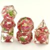 Watermelon Dice Liquid Core DND Dice Set, Sharp Edge D&D Dice Full Set, Dungeons and Dragons Polyhedral RPG DND Dice D6, D20, Gift for Gamer