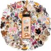 Waterproof 160Pcs Cute Cat and Dog Stickers for Water Bottle Laptop Phone Case Scrapbook Folders Luggage Bike Car, Vinyl Pet Sticker Bulk Kitten & Puppy Decals