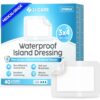 Waterproof Adhesive Island Dressing 3x4 Inch, Pack of 42, Absorbent Pad with Adhesive Border, Island Wound Dressing for Medical & First Aid Use