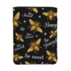Waterproof Book Sleeve with Zipper for Hardcover Paperback, Front Pocket Bee Golden Embroidery