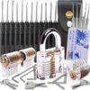 Waterproof Laminated Wide Long Shackle Keyed Alike Padlocks Set, Heavy Duty Pick 1-9/16" Steel Anti-Rust Locks, Multi-Purpose Picking Outdoor Security Lock Kit for Gate, Toolbox, Fence, Storage