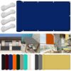 Waterproof Shade sail Waterproof Sun Shade Sail Canopy 3.6 x 4 m (11.8 x 13.1 ft) UV Block 98% Includes Free Rope & Fixing Kit Pergola Balcony Sail Shades Navy Blue