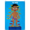 WATINC Body Parts Felt Story Board Set - 35Pcs Flannel Teaching Kit (Brown)