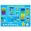WATINC My First Daily Calendar Felt-Board - 3.5Ft 70Pcs Learning Play Kit