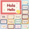 WATINC Spanish Words Phrases Poster - 16pcs Spanish Posters Set Classroom Decorations, Preschool Bilingual Study Learning Materials Teacher Supplies, Educational Language Bulletin Board (Colorful)