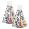 Wbxanctsa 100 Dollar Bill USA Money 2-Pack Hanging Coral Fleece Hand Towels, Super Absorbent Towels