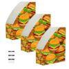 WDdZzyy Foldable magazine file folder organizer Cute Cartoon Food Burger document storage box 3 Pack for Home School Office