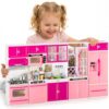 Wdebay 5 in 1 Kids Kitchen Playset Toys with Light & Sound for 3+ Year Old