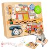 Wdmiya Montessori Busy Board for Toddlers 2-4, Fire Truck Activity Board