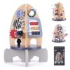 Wdmiya Space Wood Activity Cube Toy for Baby, Montessoritoys for 1 Year Old