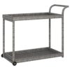 WDSAYREH Bar Cart Gray 39.4x17.7x32.7 Inch Poly Rattan