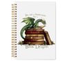WDSFHYJK Funny Dragon Reading Notebook for Work Note Taking, Bookworm Gifts Journal for Book Lover Reader, Fantasy Bookish Hardcover Spiral Notebooks, 5.5x8.3 in