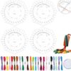 WEBEEDY Complete Kumihimo Braiding Kit 4 Pcs Flower Shaped Acrylic Kumihimo Disk with 12 Colors Thread Bracelet Making Kit for Friendship Weaving Bracelets Jewelry Crafting Supplies Gifts