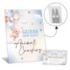 We Can Bearly Wait Baby Shower Games, 8x10 INCHES Guess How Many Animal Crackers Sign with 50 Guessing Cards, Bear Balloon Baby Shower Party Decorations Supplies Favors - G01
