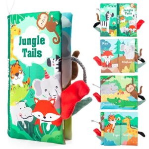 WECHARM KIDS Baby Books Toys,Touch and Feel Crinkle Cloth Book for Infants – Early Learning, Stroller-Friendly! Perfect for Babies 0–18 Months (0,3,6,12,18), a Newborn Gift for Boys & Girls.