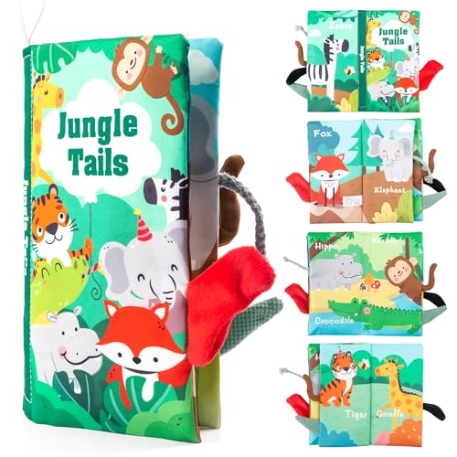 WECHARM KIDS Baby Books Toys,Touch and Feel Crinkle Cloth Book for Infants – Early Learning, Stroller-Friendly! Perfect for Babies 0–18 Months (0,3,6,12,18), a Newborn Gift for Boys & Girls.