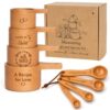 Wedding Gifts for Couple, Mr ＆ Mrs Wooden Measuring Cups and Spoons Set, Engagement Gift for Newly Engaged, Bridal Shower and Bachelorette Gifts for Bride, Kitchen Gadgets for Cooking & Baking