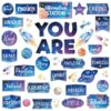 Weekgrat 45pcs Space Affirmation Station Bulletin Board Set Motivational Posters Classroom Mirror Growth Mindset Decor Positive Affirmations Accents Cutouts for School Office Home Teacher Wall Supply