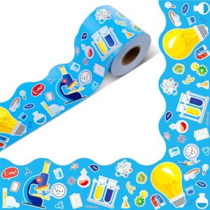 Weekgrat 65 Feet Science Bulletin Board Borders Decoration for Classroom Back to School Science Lab Border First Day of School Blue Fair Board Supplies Office Party Home Decorations
