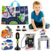 Weelozing Pull Back Truck Car Toddler Toy Set for 3 4 5 Year Old Boys and Girls with 2 in 1 Playmat Storage Bag, Kids Toys Age 3-5 Birthday Gifts Party Favors