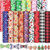 Weewooday 18 Pcs Faux Leather Sheets with Easter Independence Day St. Patrick's Day Leaf Flamingos Heart Thanksgiving Halloween Christmas Patterns 6.3" x 8.3" Holiday DIY Craft Kit for Earring Bows