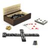 WE Games 10-Games-in-1 Combination Set in a Wooden Box with Sliding Lid - Cribbage, Double 6 Dominoes, Cards, Wooden Dice, Family and Adult Board Games