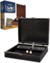 WE Games 12 Number Shut the Box Board Game- Black Stained Wood Box with Lid