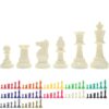 WE Games Color Bright Plastic Staunton Tournament Chess Pieces with 3.75 in. King - Half Chess Set of Chess Pieces Only, White