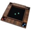 WE Games Shut the Box Wooden Board Game - Classic 4 Player Table Top Math Dice Game, Walnut Stained Wood, 8.5 inch Travel Size, 10 Numbers, for Families and Adults