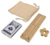 WE Games Travel Cribbage Board Game Set – Foldable 2-Track Mini Wooden Cribbage Board with Cards, Dice, Metal Pegs & Storage Bag – Portable Game