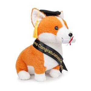 WEIGEDU Graduation Corgi Dog Stuffed Animal, 12.6 Inch