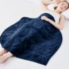 Weighted Lap Blanket 7 lbs for Adults, Luxury Soft Small Weighted Blanket, Compact Portable Weighted Lap Pad for Relaxation, Sleeping, Travel, All-Season Use, Navy Blue, 40" x 52"