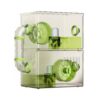 WeiLaiKeQi Hamster Cage Acrylic Stackable Habitat Transparent Enclosure Complete Starter Kit Accessories Easy Cleaning Suitable for Pet Keeping Home Display, Green, 2-Layer Large Wheel