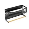 WeiLaiKeQi Kitchen Storage Shelf Fridge Organizer With Wire Basket Shelf And Towel Holder With Wood Bar suitable for kitchen storage small apartments laundry area organization utility rooms