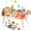 Weilim Montessori Wooden Activity Table for Toddler 1-3, Learning Toys