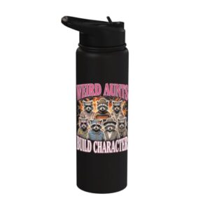 Weird Aunts Build Character Raccoon Bootleg Stainless Steel Insulated Water Bottle