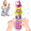 weirtoya Baby Remote Control Toys for 1 year old with ABC/Number Learning, Music & Realistic Lights Phone Remote Toy for Baby Musical Toys for 6 Month+, BPA Free, Black