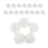 WEKAMOS 20pcs White Yarn Pom Pom Balls for Crafts 8cm Round Fuzzy Polyester Pompoms Ready to Use with No Extra Sewing for Holiday Party Decorations and Garland Making