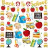 Welcome Back to School Decorations for Classroom 50PCS Back School Bus Banner and Apple Pencil Hanging Swirls First Day of School Ceiling Decor for Classroom Home Supplies