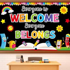Welcome Bulletin Board Decorations Set Back to School Growth Mindset Classroom Decoration Everyone Belongs Paper Cutouts Rainbow Bulletin Board Decor for School Kindergarten Door Chalkboard Wall