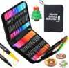 WELLFAR 72 Colors Adult Coloring Book Markers No Bleed – Dual Fine & Brush Tip Art Markers for Teens, Gel Acrylic Paint Pens for Drawing, Painting, Journaling, Calligraphy, Sketching, No Bleeding