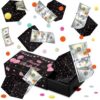 WenmthG Happy Birthday Surprise Gift Box Explosion for Money - DIY Pop Out Folding Bounce Explosion Gift Box with Confetti - Birthday Money Bank - Best Cash Gift Idea for Women Men (Black Pink)
